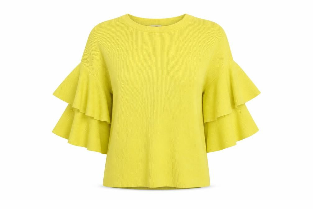 River Island Womens Yellow Boat Neck Cotton Pullover Jumper Size 6