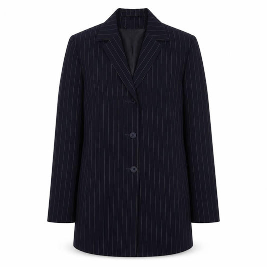 Dunnes Stores Womens Blue Pinstripe Polyester Jacket Blazer Size 12