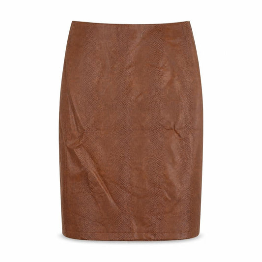 Pure Originals Womens Brown Animal Print Polyurethane A-Line Skirt Size 10 Zip - Snake Print
