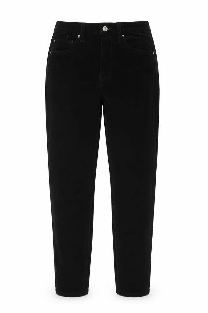 Topshop Womens Black Cotton Trousers Size 28 in L27 in Regular Button