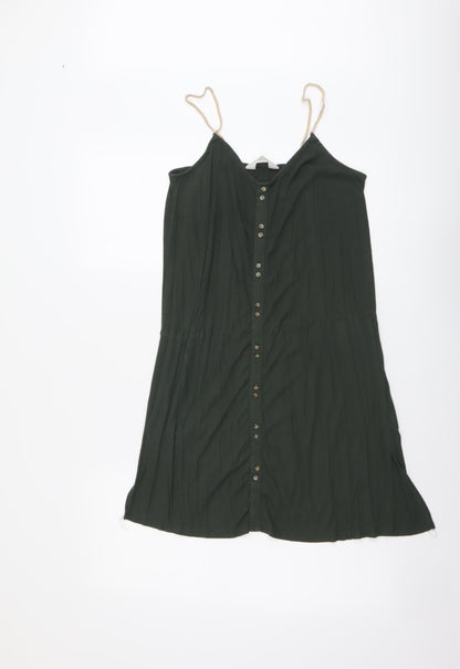 Primark Womens Green Viscose A-Line Size XS V-Neck Pullover