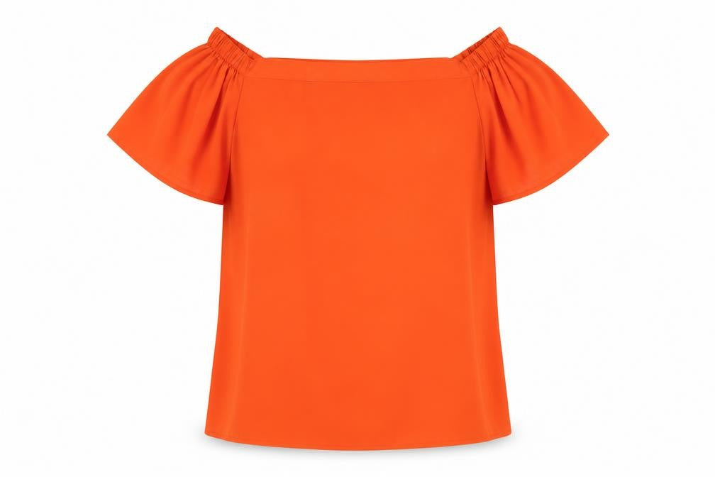 Peacocks Womens Orange Polyester Basic Blouse Size 8 Boat Neck