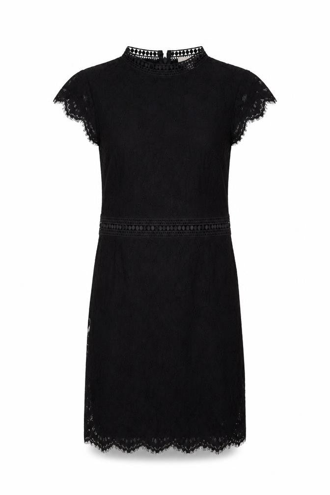 H&M Womens Black Polyamide Shift Size L Mock Neck Zip