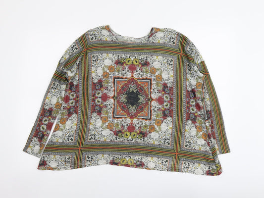 River Island Womens Multicoloured Geometric Polyester Basic Blouse Size 6 Round Neck