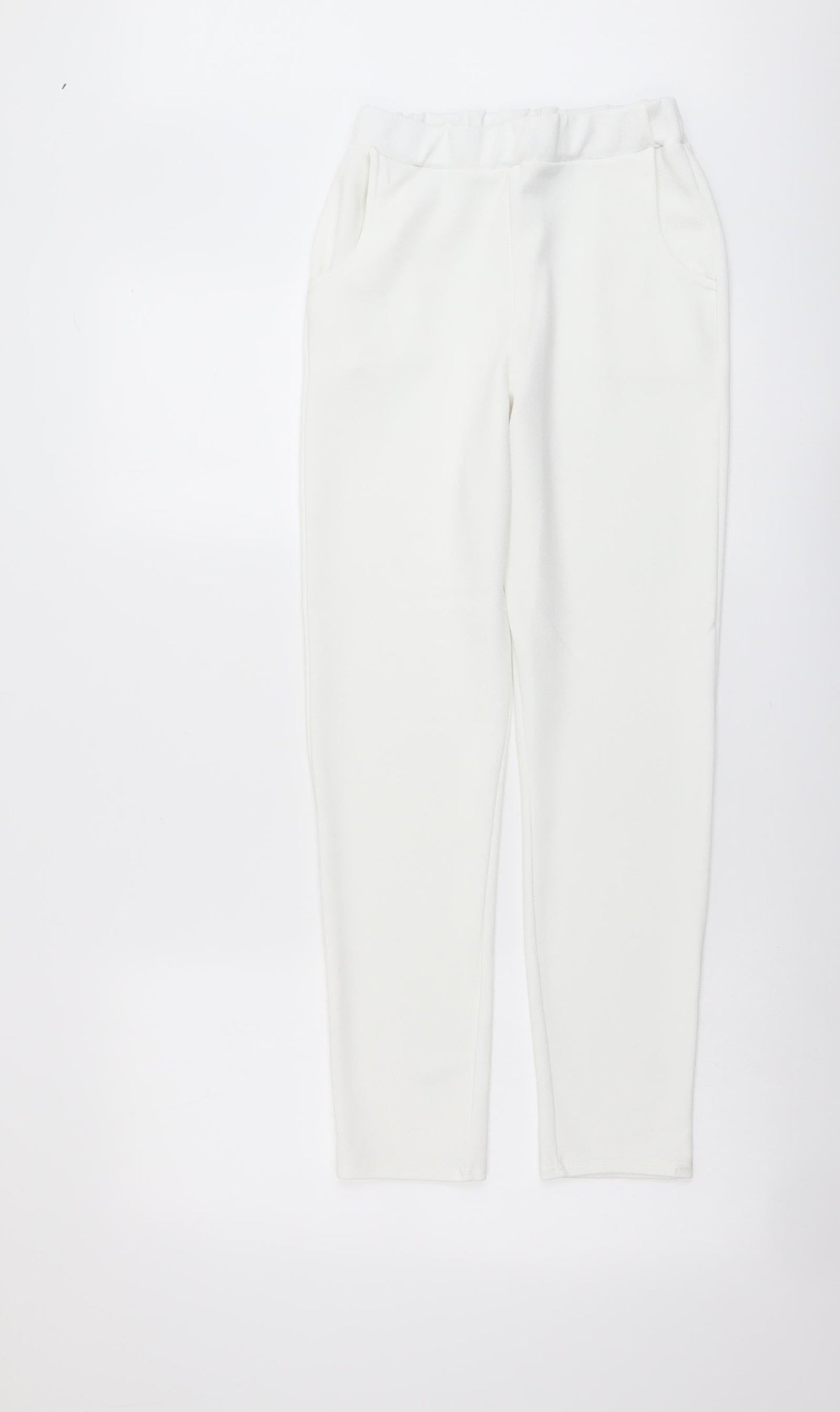 I SAW IT FIRST Womens Ivory Polyester Trousers Size 8 L26 in Regular