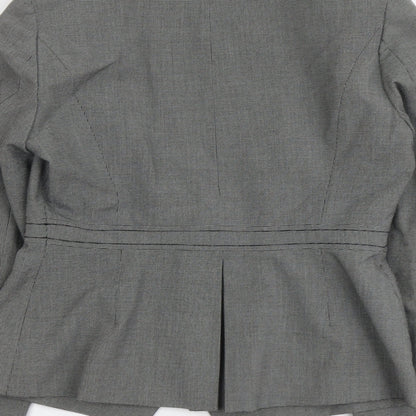 Next Womens Grey Polyester Jacket Blazer Size 8
