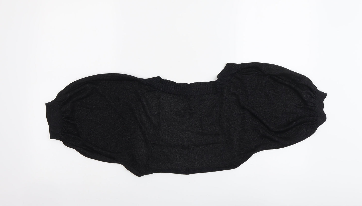 Coast Womens Black V-Neck Viscose Cardigan Jumper Size S - Cropped