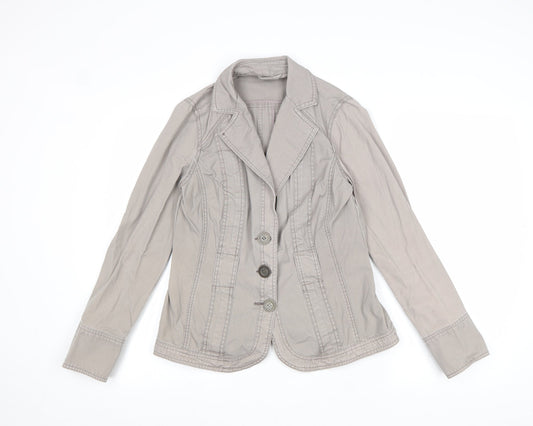BHS Womens Grey Jacket Blazer Size 10 Buckle