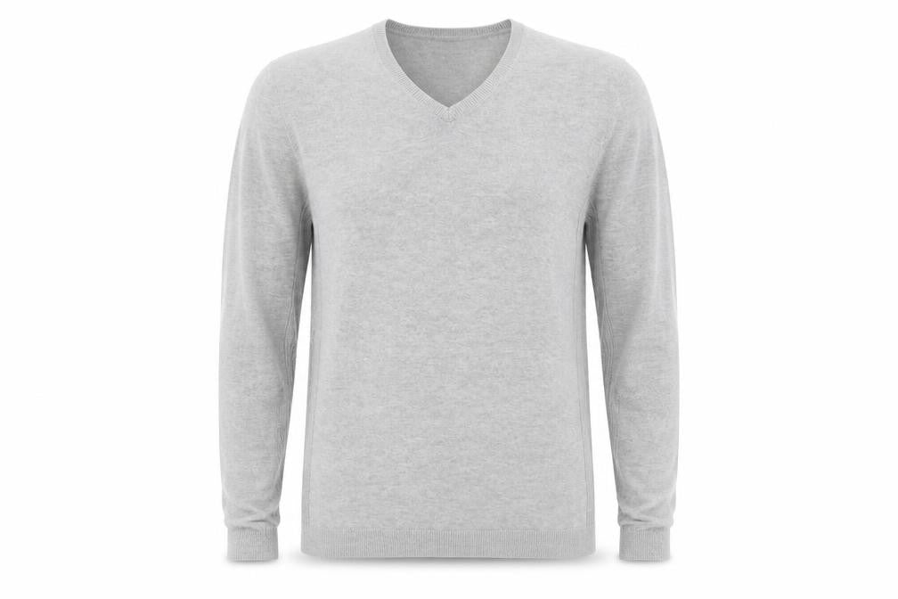 Topman Mens Grey V-Neck Acrylic Pullover Jumper Size L Long Sleeve
