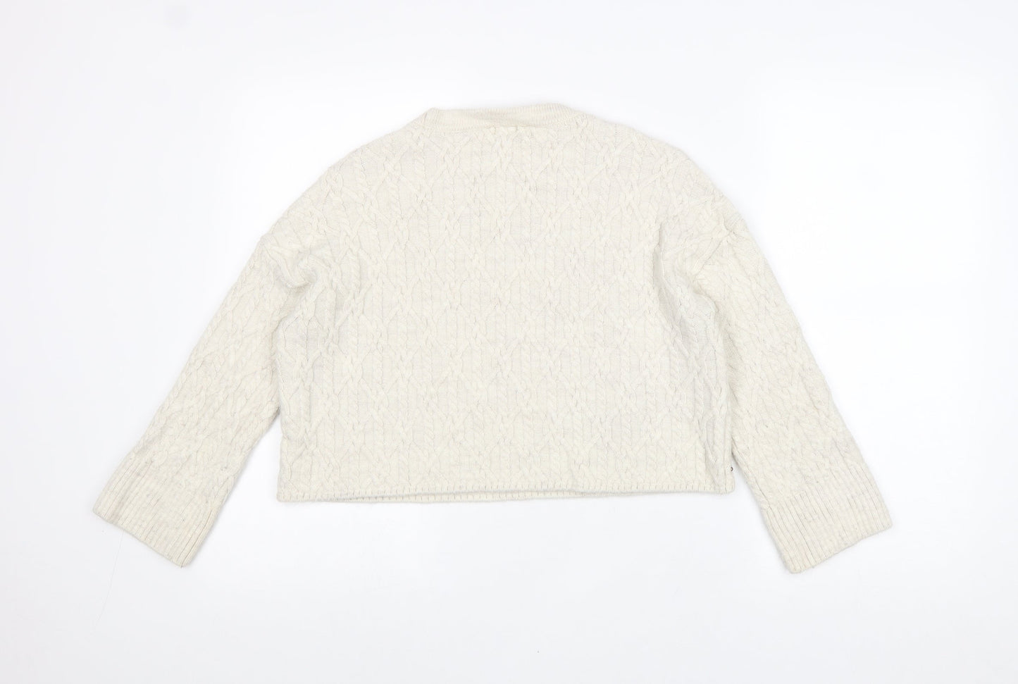 River Island Womens Beige Round Neck Acrylic Pullover Jumper Size XS