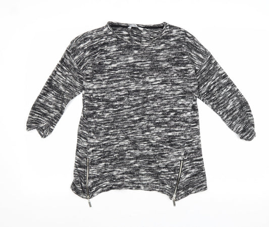 Peacocks Womens Grey Boat Neck Cotton Pullover Jumper Size 8