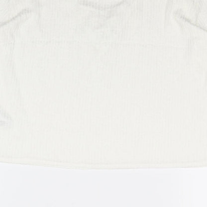 Divided by H&M Womens Ivory Viscose Basic Blouse Size S V-Neck