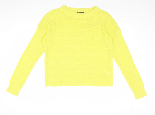 Atmosphere Womens Yellow Boat Neck Acrylic Pullover Jumper Size 14