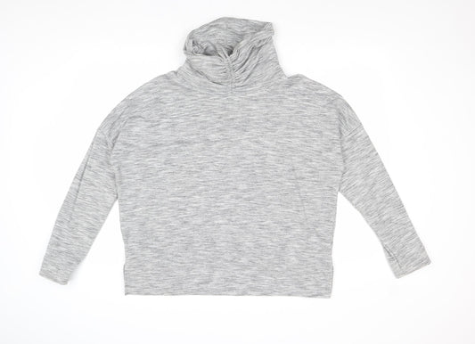 New Look Womens Grey Roll Neck Cotton Pullover Jumper Size L