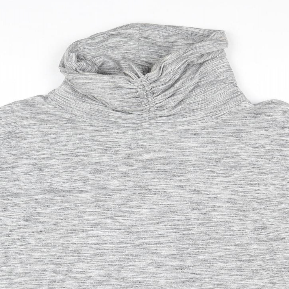 New Look Womens Grey Roll Neck Cotton Pullover Jumper Size L