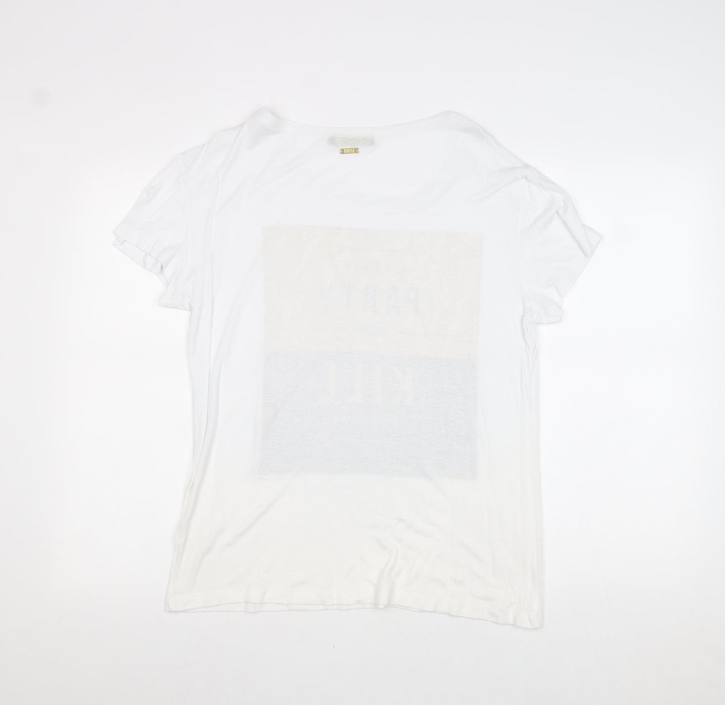 House Womens White Polyester Basic Tank Size L Round Neck - A Small Party Doesn't Kill Anybody