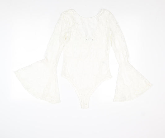 Seewe Womens Ivory Polyamide Bodysuit One-Piece Size S Snap - Size S-M