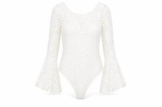 Seewe Womens Ivory Polyamide Bodysuit One-Piece Size S Snap - Size S-M