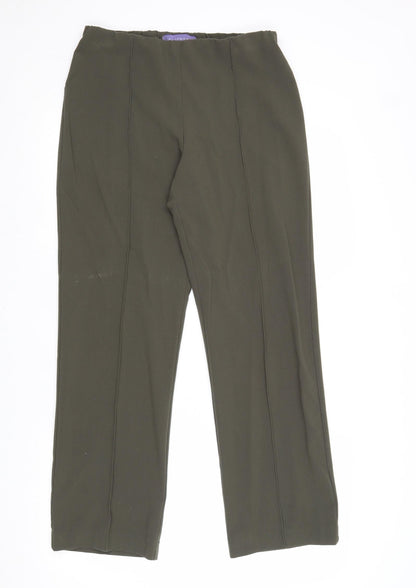 Autonomy Womens Green Polyester Trousers Size 10 Regular
