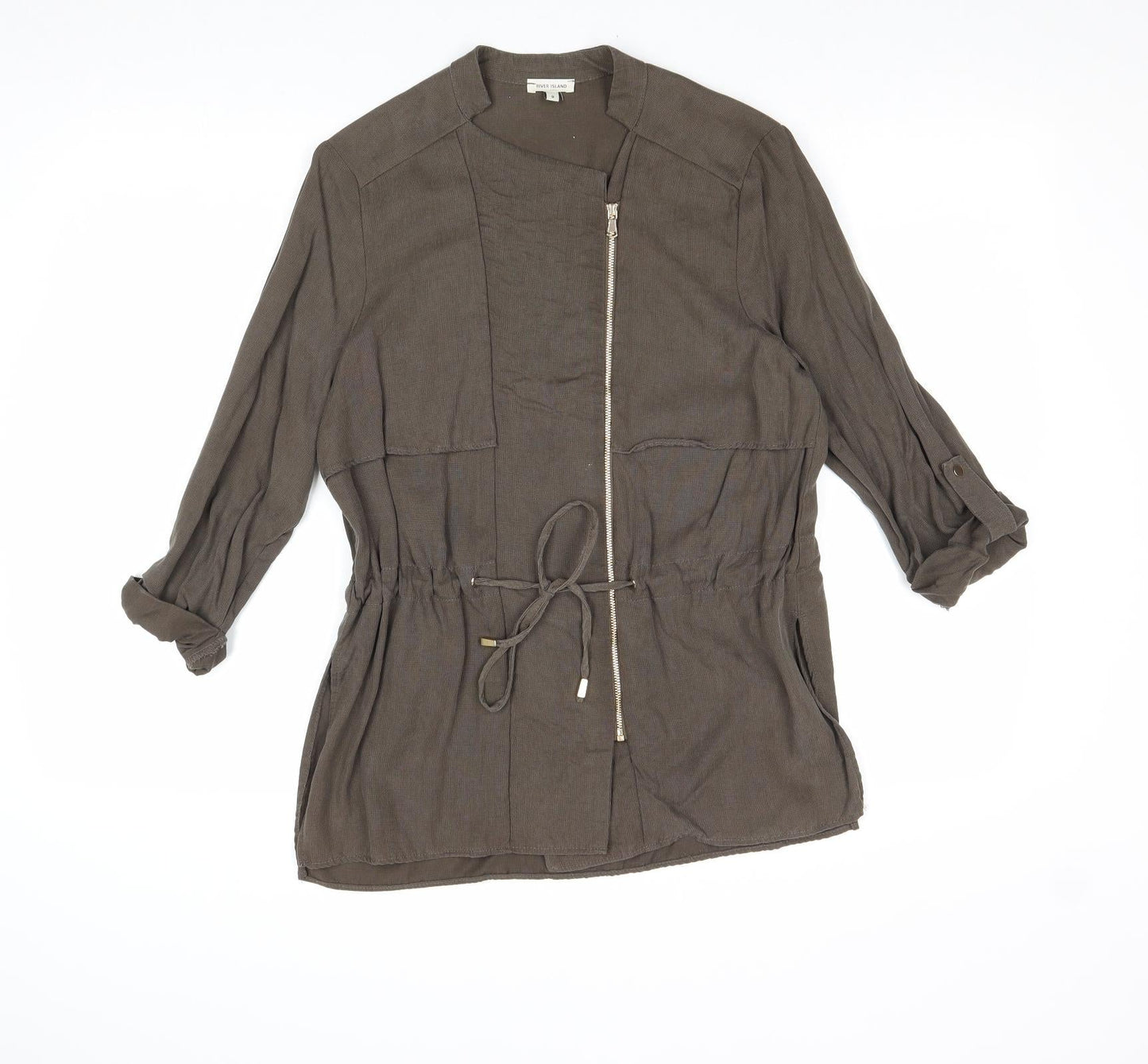 River Island Womens Brown Lyocell Jacket Size 8 Zip