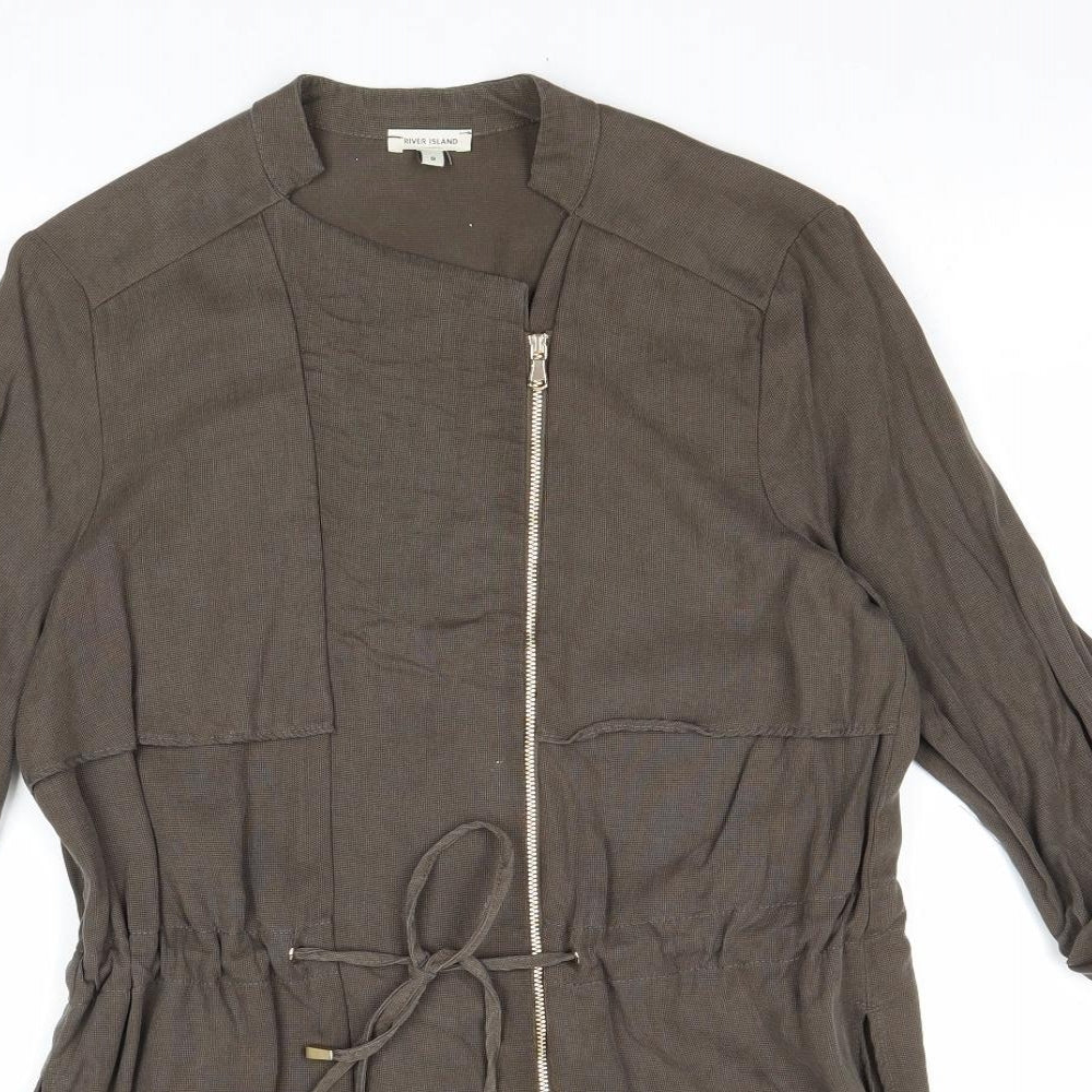 River Island Womens Brown Lyocell Jacket Size 8 Zip