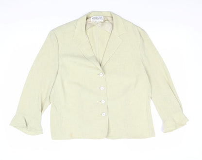 Gold Womens Yellow Jacket Blazer Size 16 Buckle