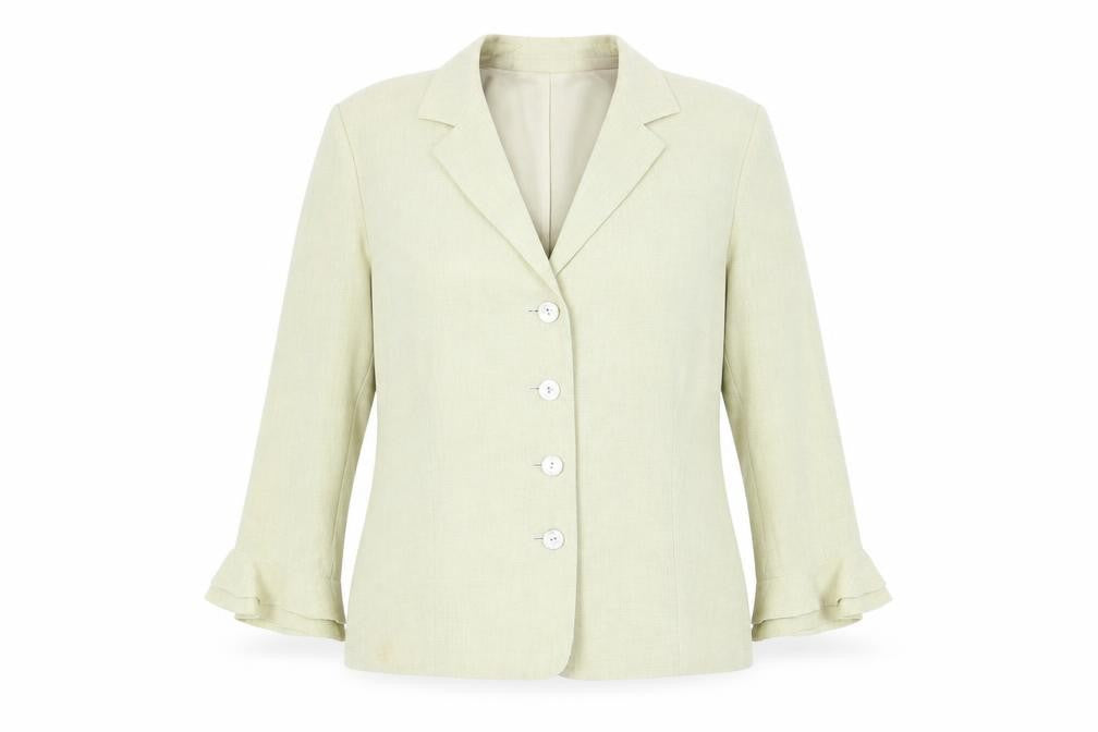 Gold Womens Yellow Jacket Blazer Size 16 Buckle