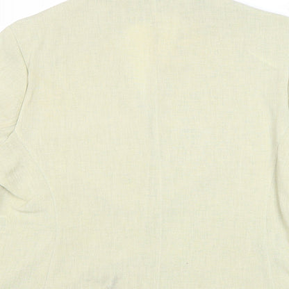 Gold Womens Yellow Jacket Blazer Size 16 Buckle