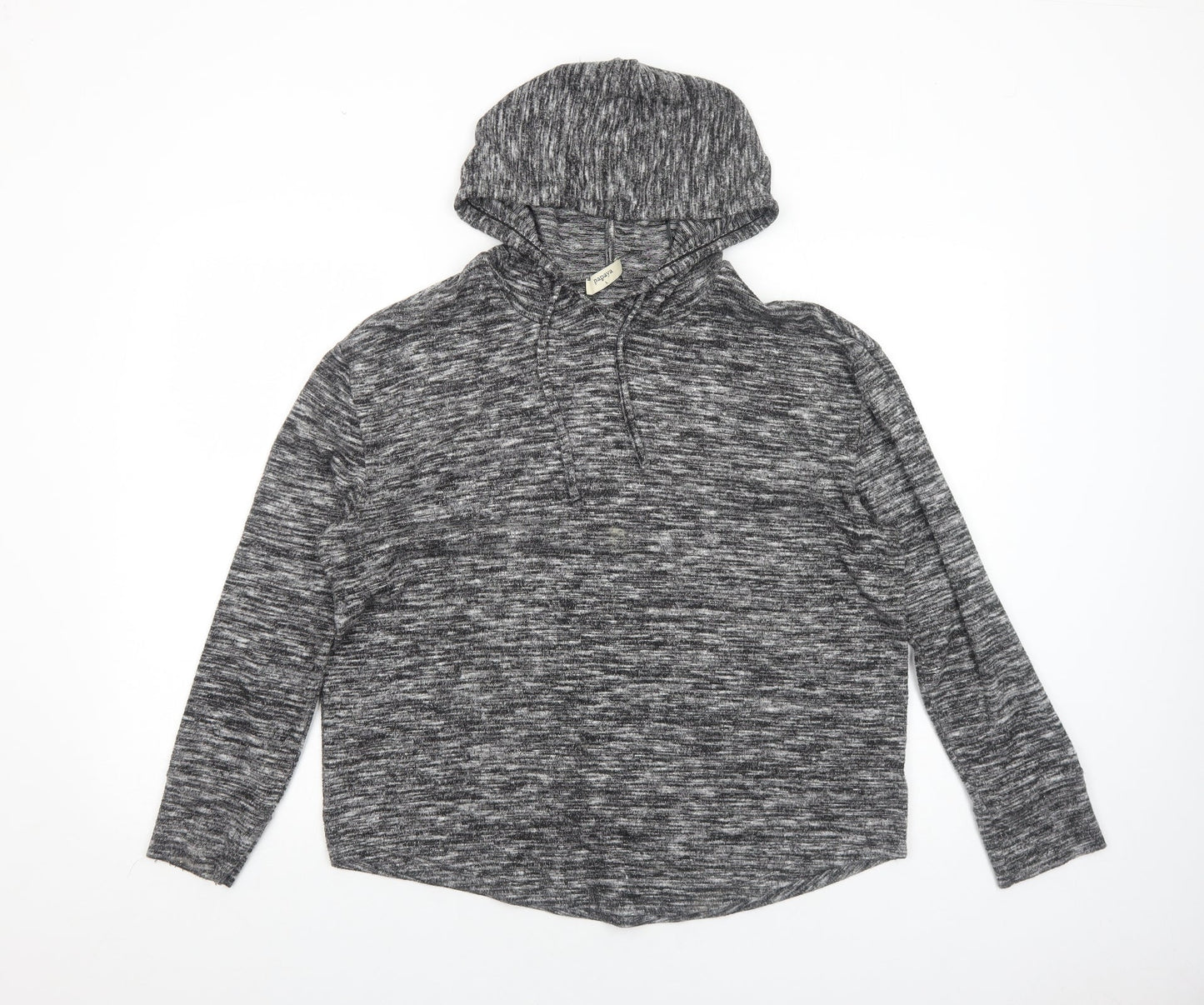 Papaya Womens Grey Viscose Pullover Hoodie Size M Pullover