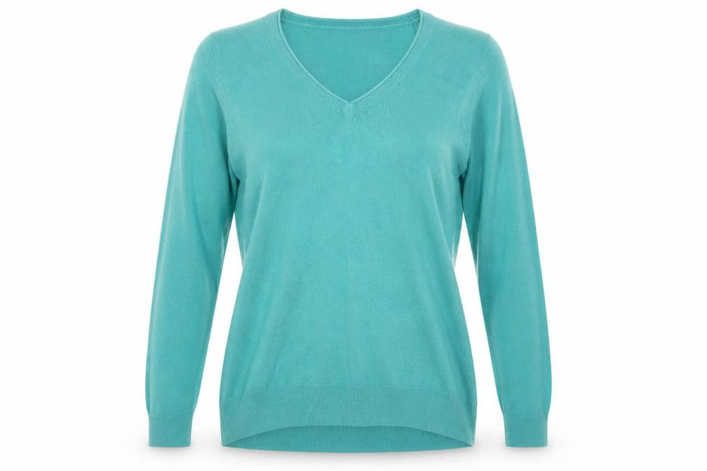 Marks & Spencer Womens Green V-Neck Acrylic Pullover Jumper Size 10