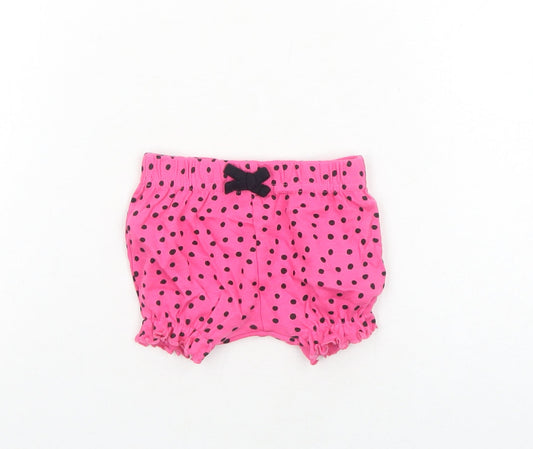 PEP&CO Girls Pink Polka Dot Cotton Cropped Trousers Size 3-6 Months Pullover - Shorts