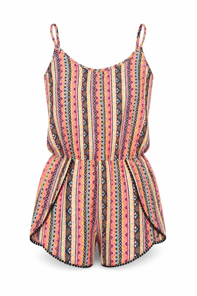 New Look Womens Multicoloured Geometric Polyester Cover Up Size L - Playsuit