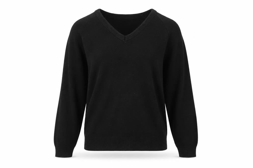 Bonner Womens Black V-Neck Acrylic Pullover Jumper Size 6