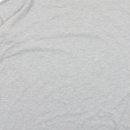 Zanzea Womens Grey Geometric Polyester Basic T-Shirt Size M Round Neck
