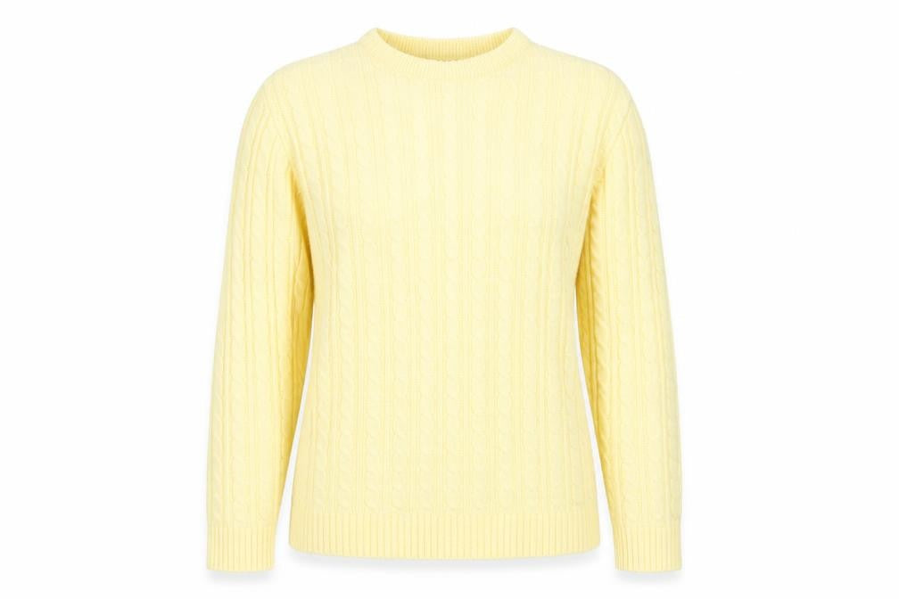 Fashion Alert Womens Yellow Round Neck Acrylic Pullover Jumper Size M