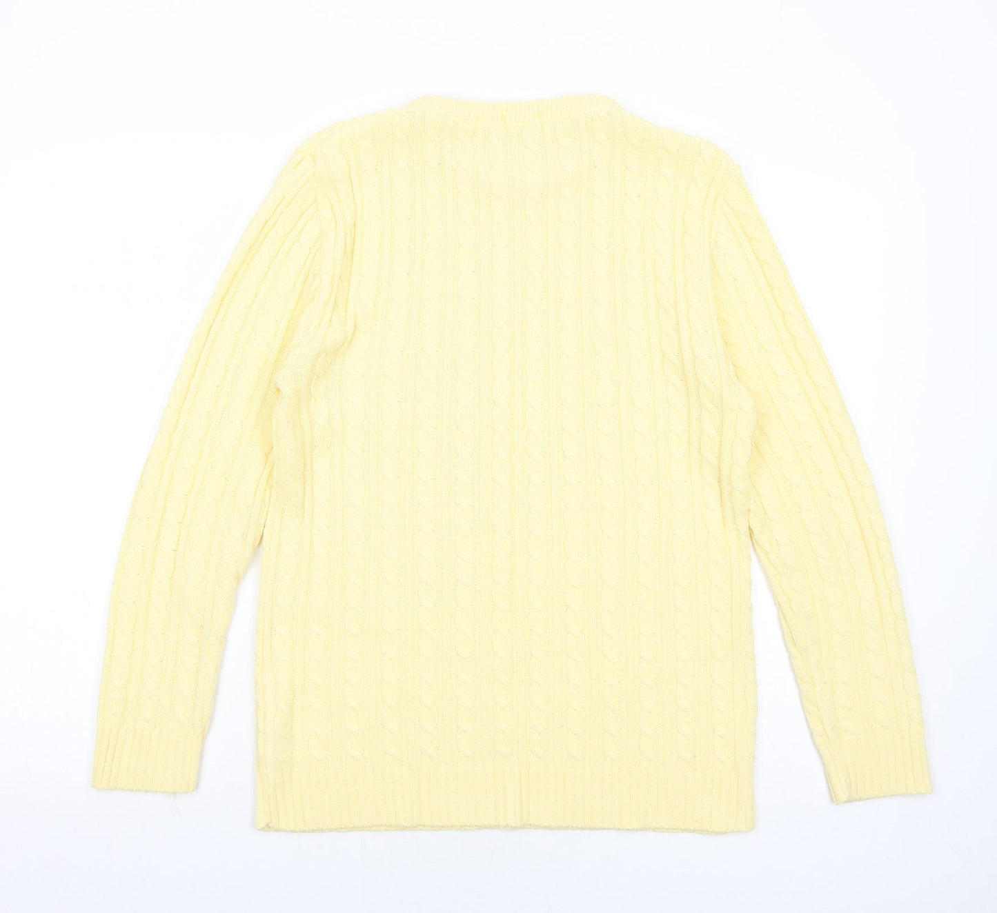 Fashion Alert Womens Yellow Round Neck Acrylic Pullover Jumper Size M