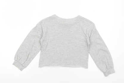 Matalan Girls Grey Cotton Pullover Sweatshirt Size 7 Years Pullover - Bonjour