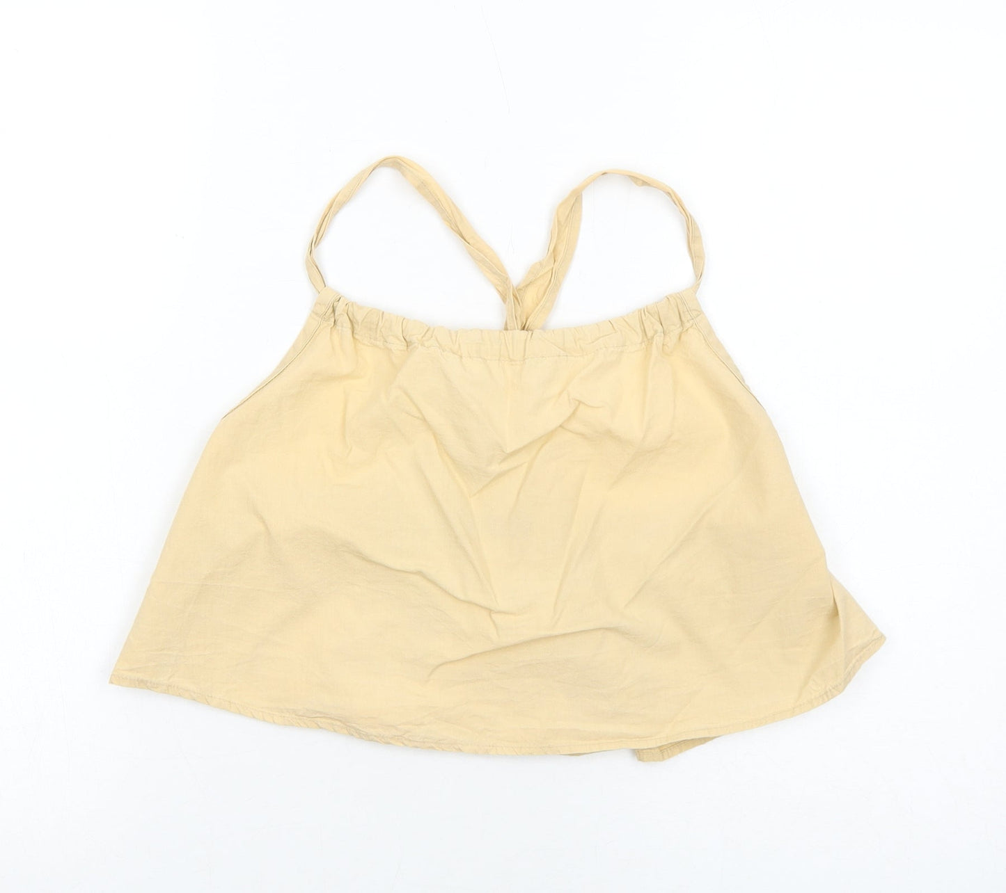 PRETTYLITTLETHING Womens Beige Cotton Basic Tank Size 10 Round Neck
