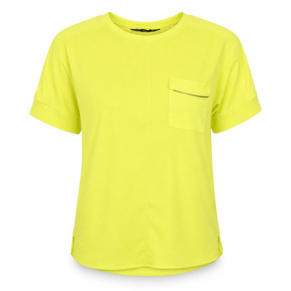 F&F Womens Yellow Polyester Basic T-Shirt Size 8 Round Neck