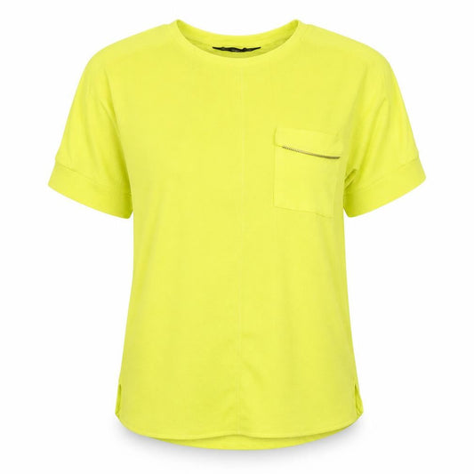 F&F Womens Yellow Polyester Basic T-Shirt Size 8 Round Neck