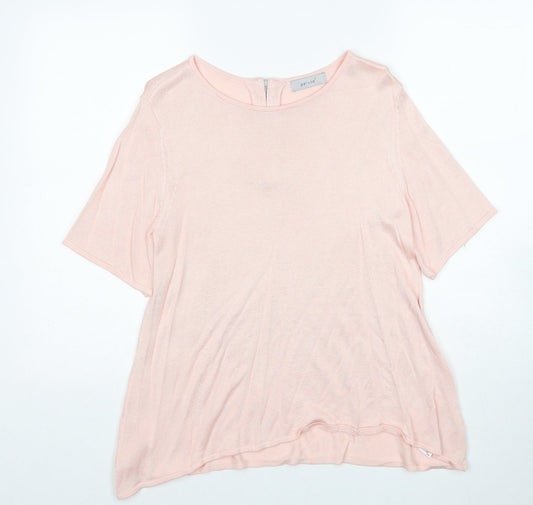 Per Una Womens Pink Boat Neck Viscose Pullover Jumper Size 12