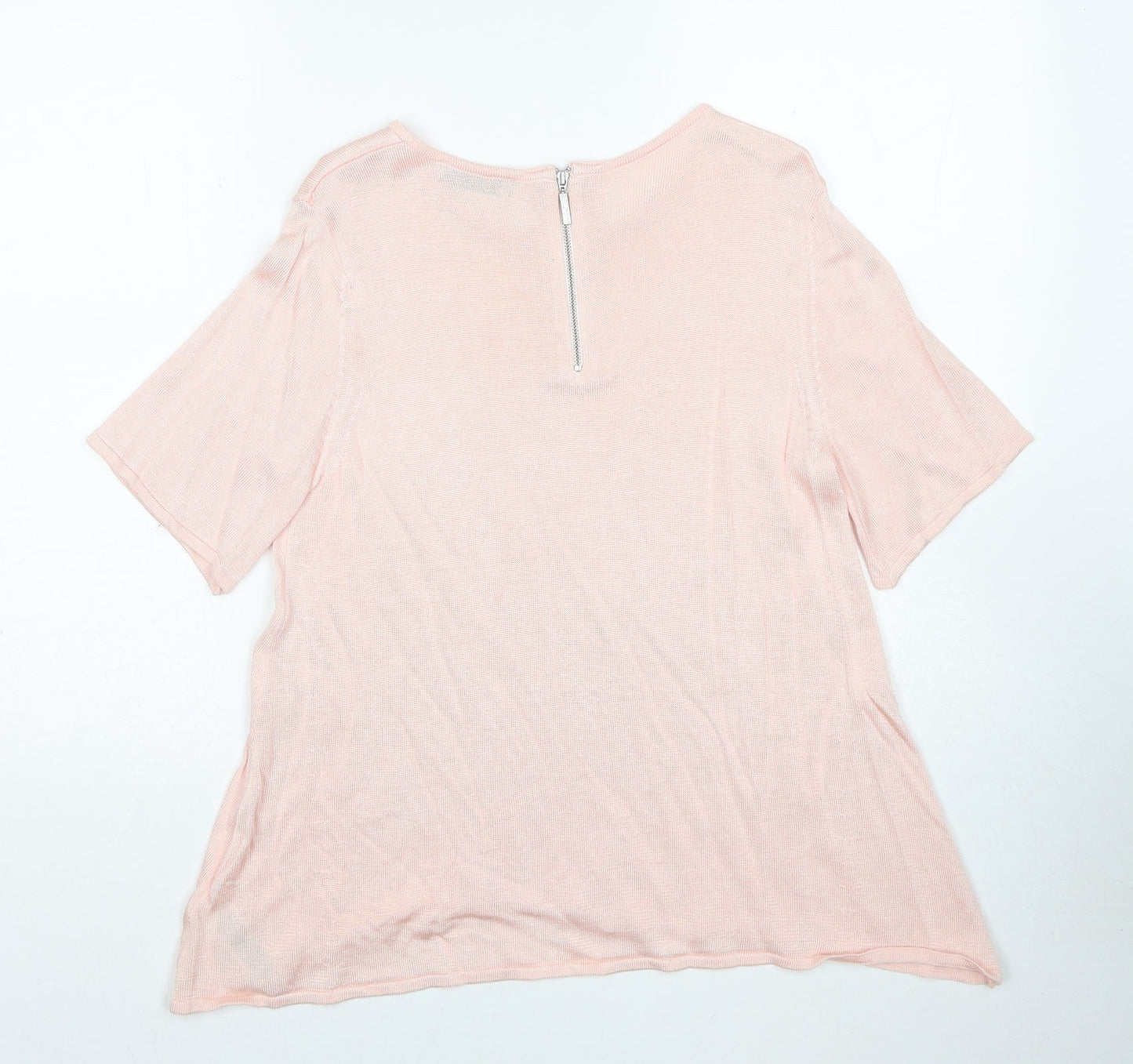 Per Una Womens Pink Boat Neck Viscose Pullover Jumper Size 12