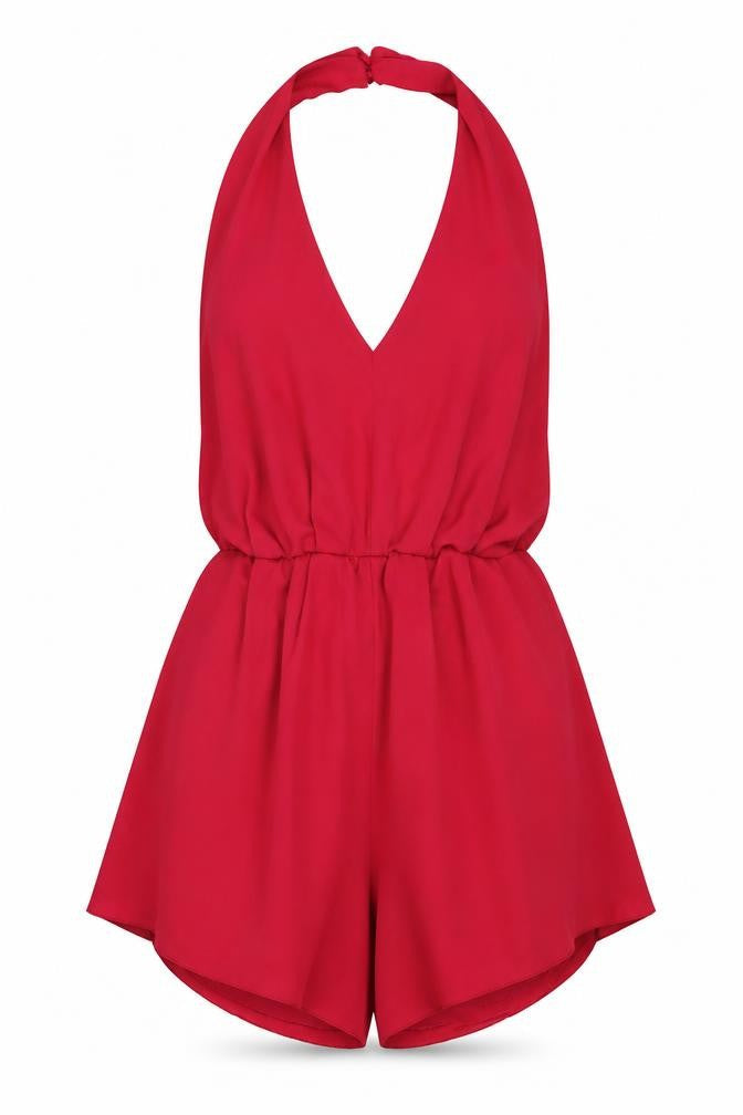 Love Womens Pink Polyester Romper One-Piece Size XS Button