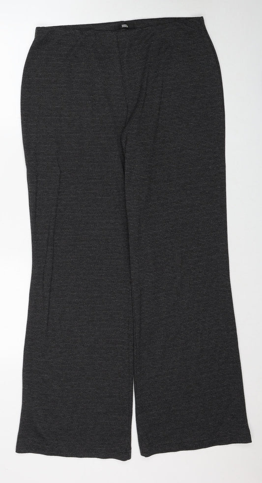 Marks and Spencer Womens Grey Polyester Trousers Size 16 Regular
