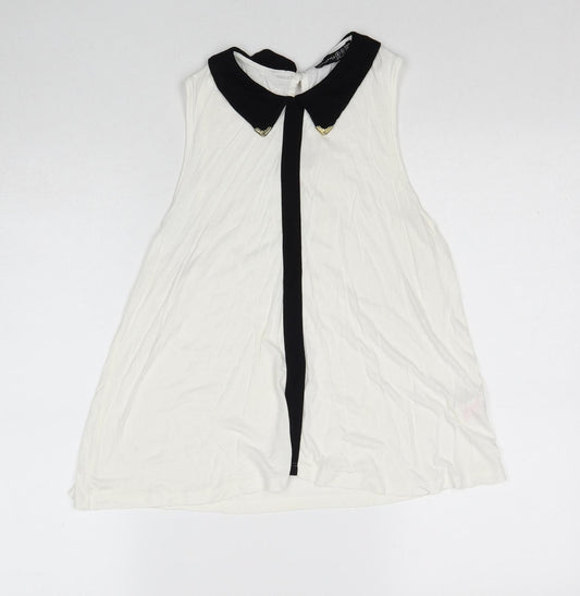 Atmosphere Womens White Viscose Basic Blouse Size 8 Collared