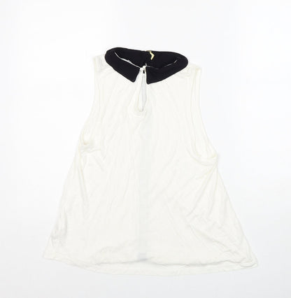 Atmosphere Womens White Viscose Basic Blouse Size 8 Collared