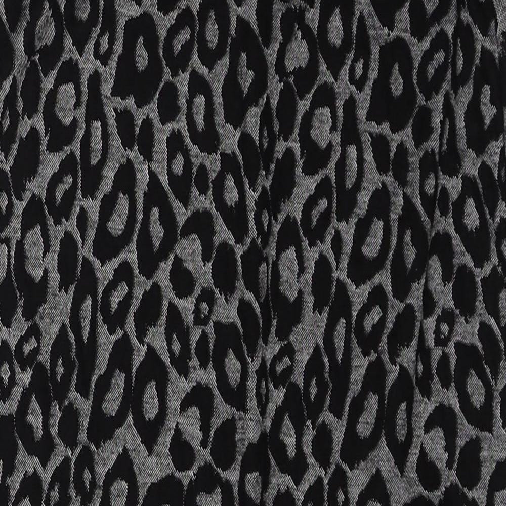 Atmosphere Womens Black Animal Print Polyester Straight & Pencil Skirt Size 8 - Leopard Pattern