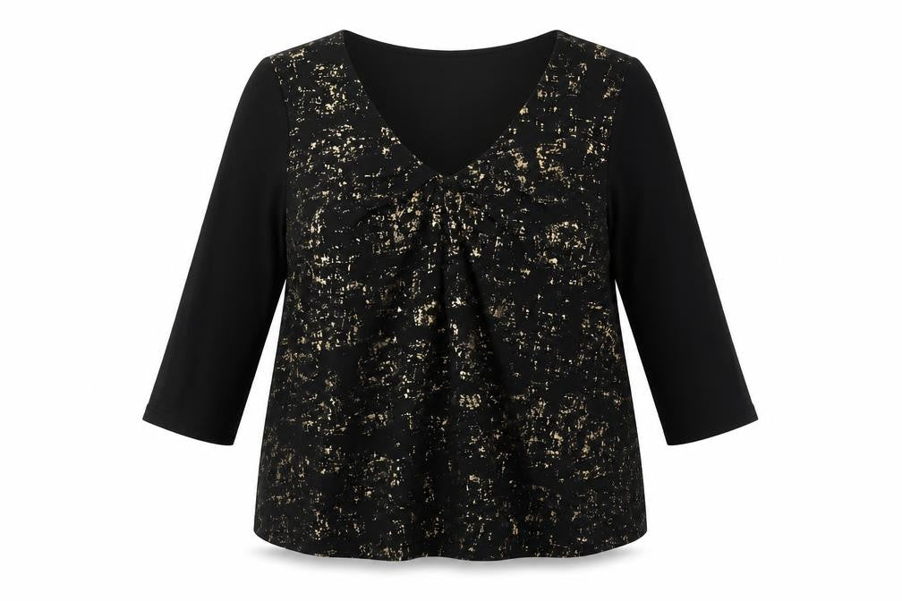 Studio8 Womens Black Polyester Basic Blouse Size 16 V-Neck