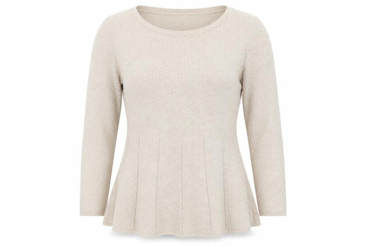 Next Womens Beige Round Neck Cotton Pullover Jumper Size 14