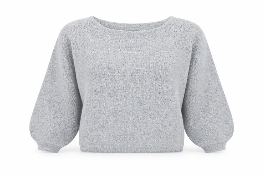 PRETTYLITTLETHING Womens Grey Round Neck Acrylic Pullover Jumper Size M